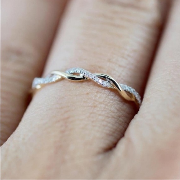 NEW 18K ROSE GOLD DIAMOND ETERNITY RING - Picture 2 of 5